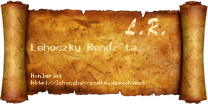 Lehoczky Renáta névjegykártya