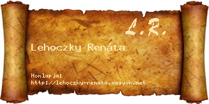 Lehoczky Renáta névjegykártya